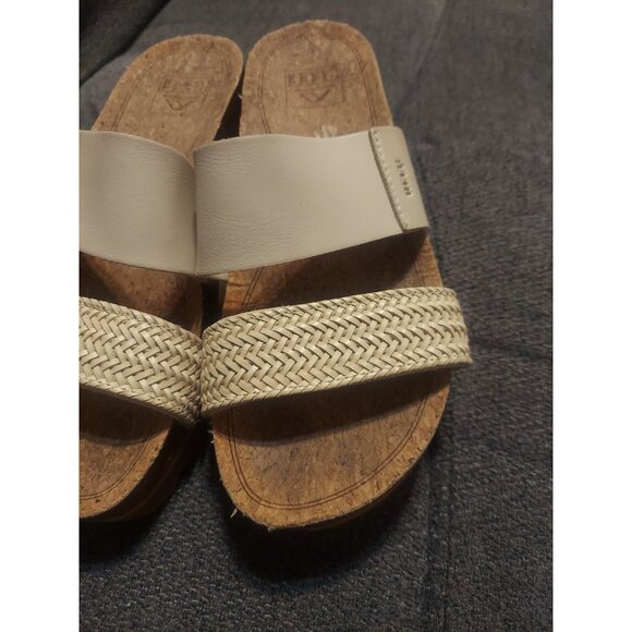 Reef CUSHION VISTA HI Women’s Platform Slide Sandals NATURAL Shoes Size 6 - Picture 4 of 10